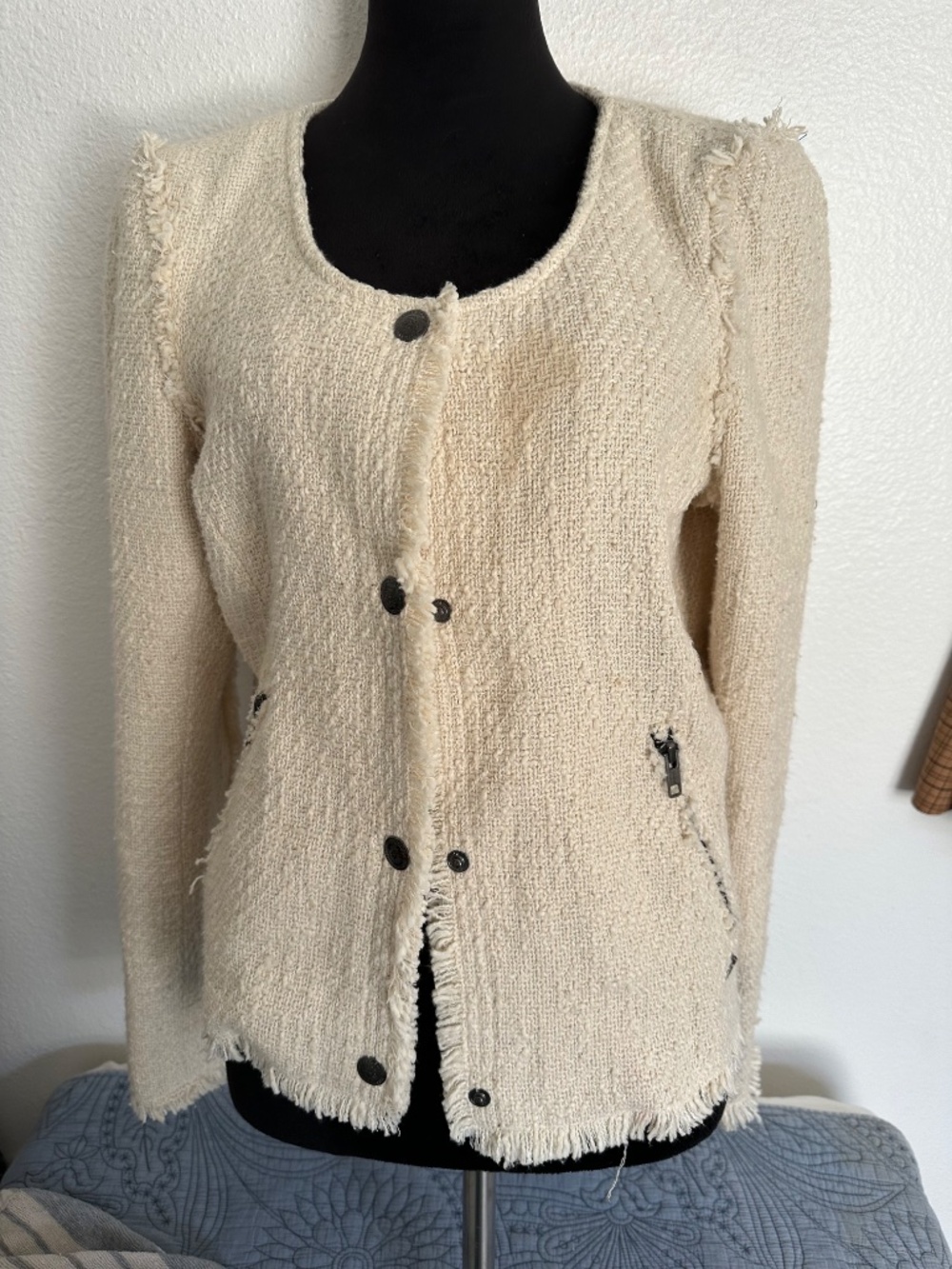 MAISON SCOTCH TWEED  Blazer in Cream - Picture 4 of 7